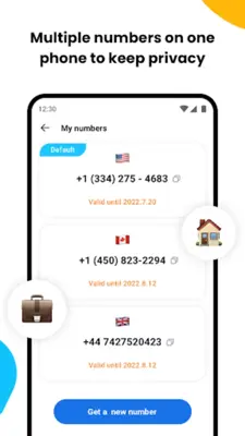 Duo Number - 2nd Phone Line android App screenshot 1
